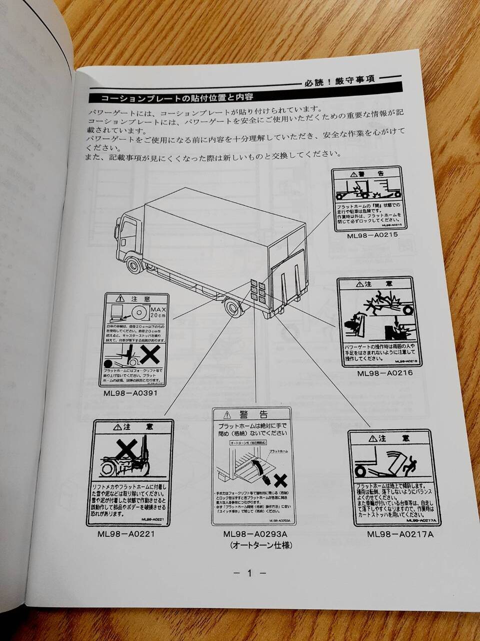 取扱説明書 極東開発工業株式会社 パワーゲートGⅡ (中古) | マニュアル・カタログ | 5CARTO